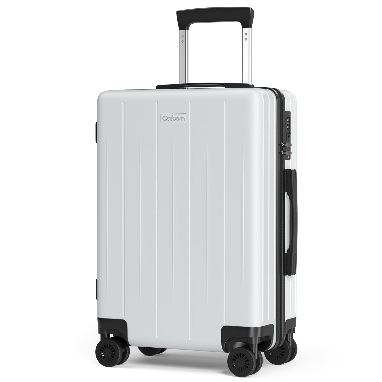 Cosbarn Carry On Luggage 22x14x9 Airline Approved, 20 inch Hard Shell Suitcase, ABS Hardside Suitcases, Lightweight Travel Luggage with 8 Silent