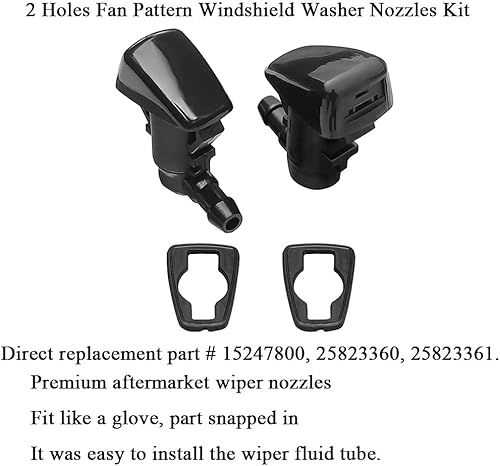 Miniatura 2 de 25823360 Boquillas de limpiaparabrisas prémium aptas para GMC Acadia 07-17, Traverse 09-17, Malibu 08-12, Enclave 08-17, SRX 10-16 Boquilla de