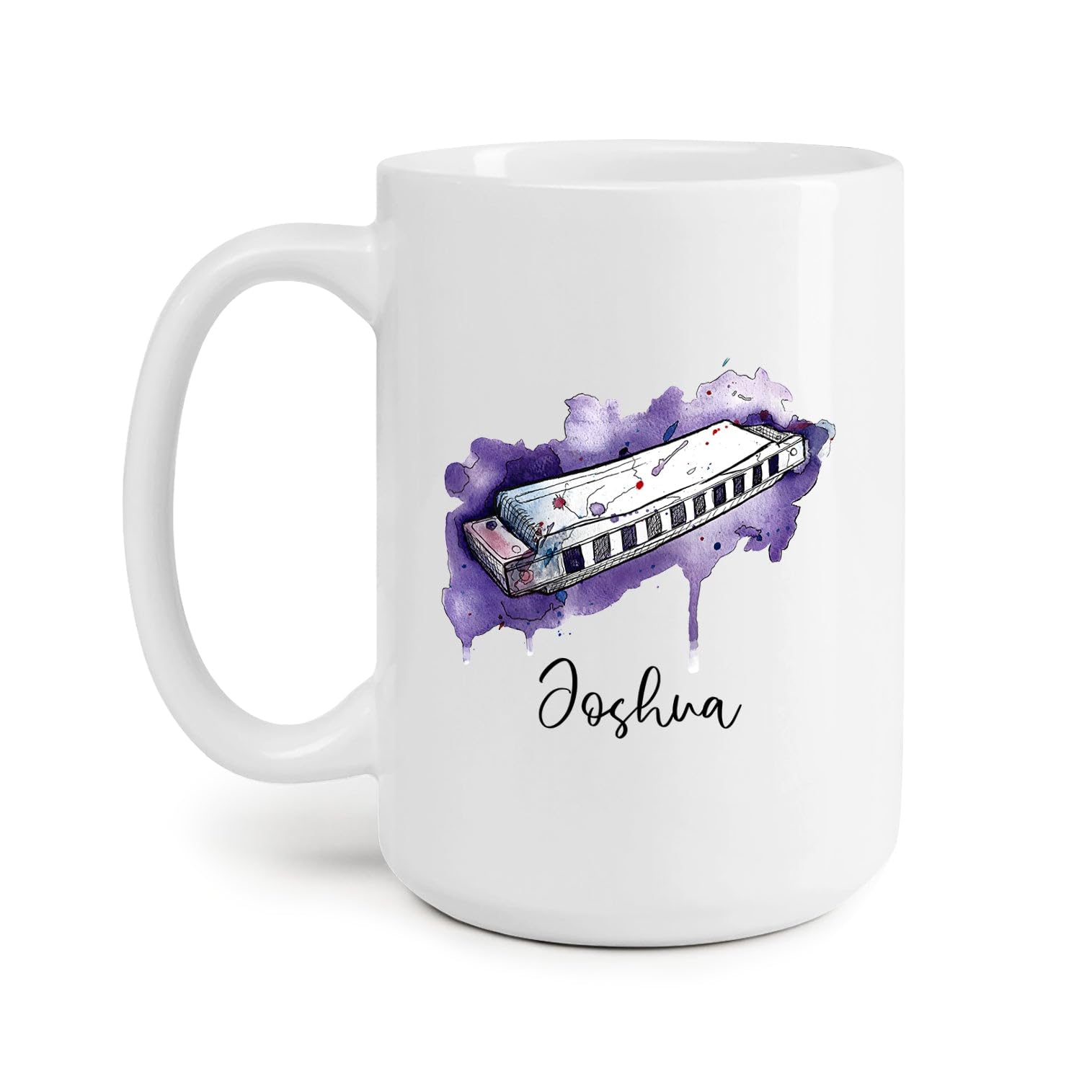 Customized Harmonica Lover Coffee Cup With Name, Harmonica Cup Teacup, Gift For Music Lover, Harmonica Musical Instrument Cup, Personalized Harmonica Player Gifts, Harmonica Ceramic Mug 11oz or 15oz