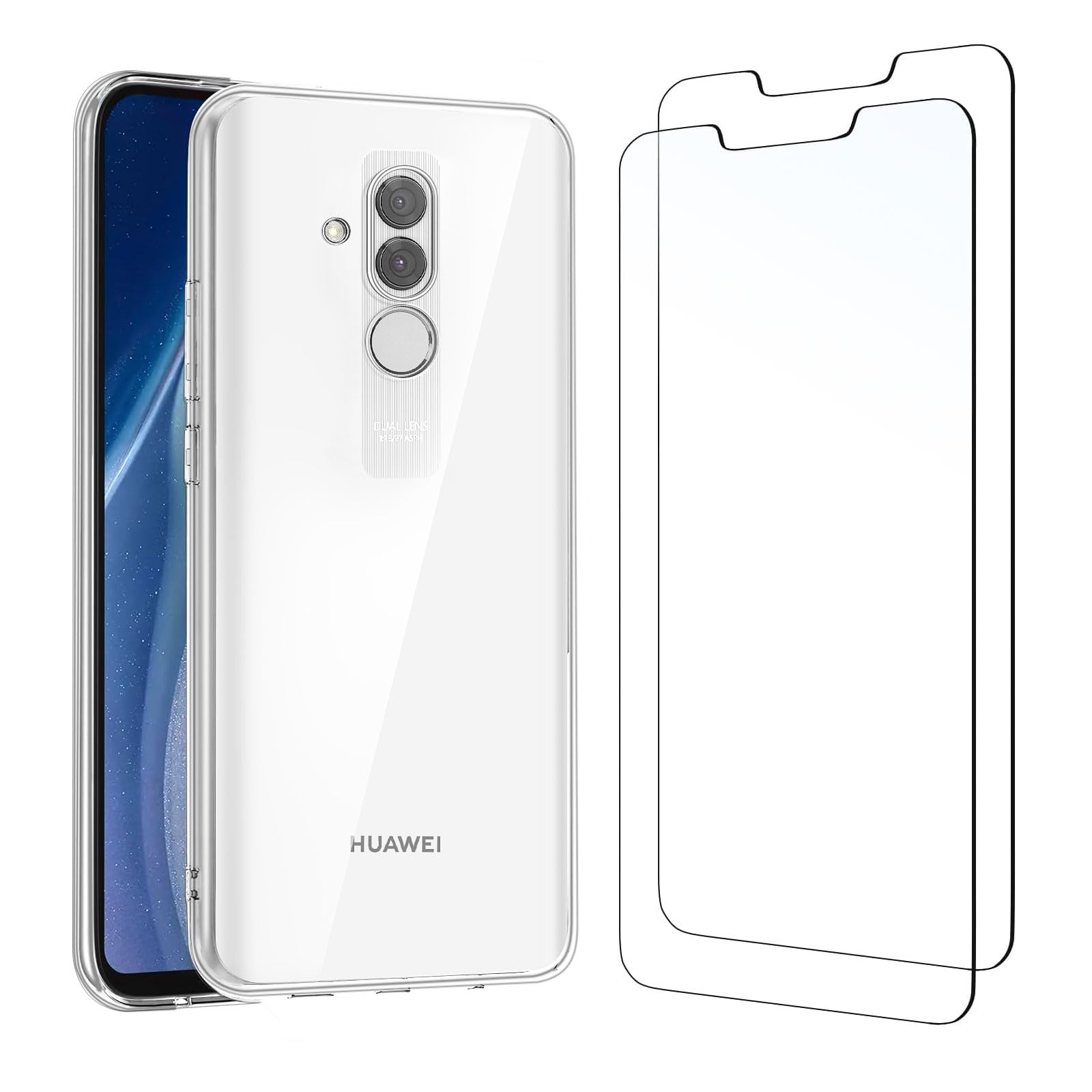 Kit Protezione Totale Per Huawei Mate 10 Lite – Cover TPU Trasparente + Pellicola In Vetro Temperato