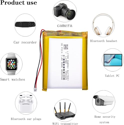 Miniatura 5 de Litro 3.8 V 4000 mAh 755065 Lipo Batería recargable de polímero de litio Batería de iones para consola de juegos anbernic RG353V con conector JST