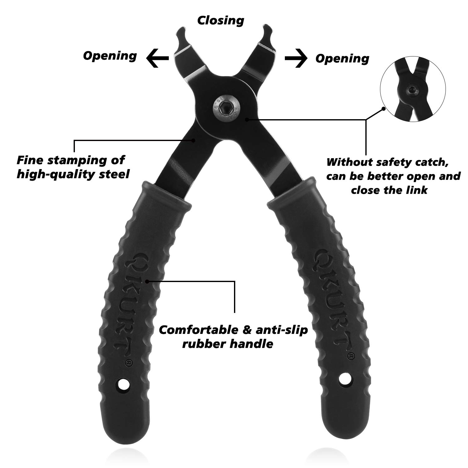 Pince à Chaîne De Vélo 2-en-1 – Ouvre Et Ferme Les Maillons – Compatible 5 à 11 Vitesses – Acier Durab