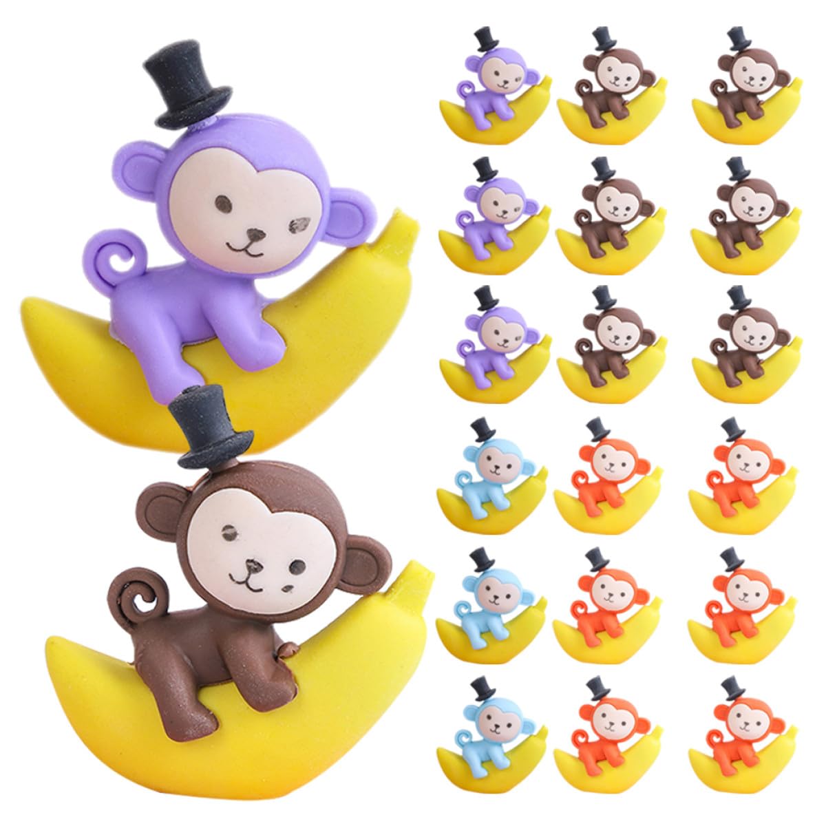 48 pezzi Gomme da Cancellare Colorate con Design Scimmia su Banana Portatile di Articoli di Cancelleria Divertenti e Unici per Studenti e Premi Scolastici