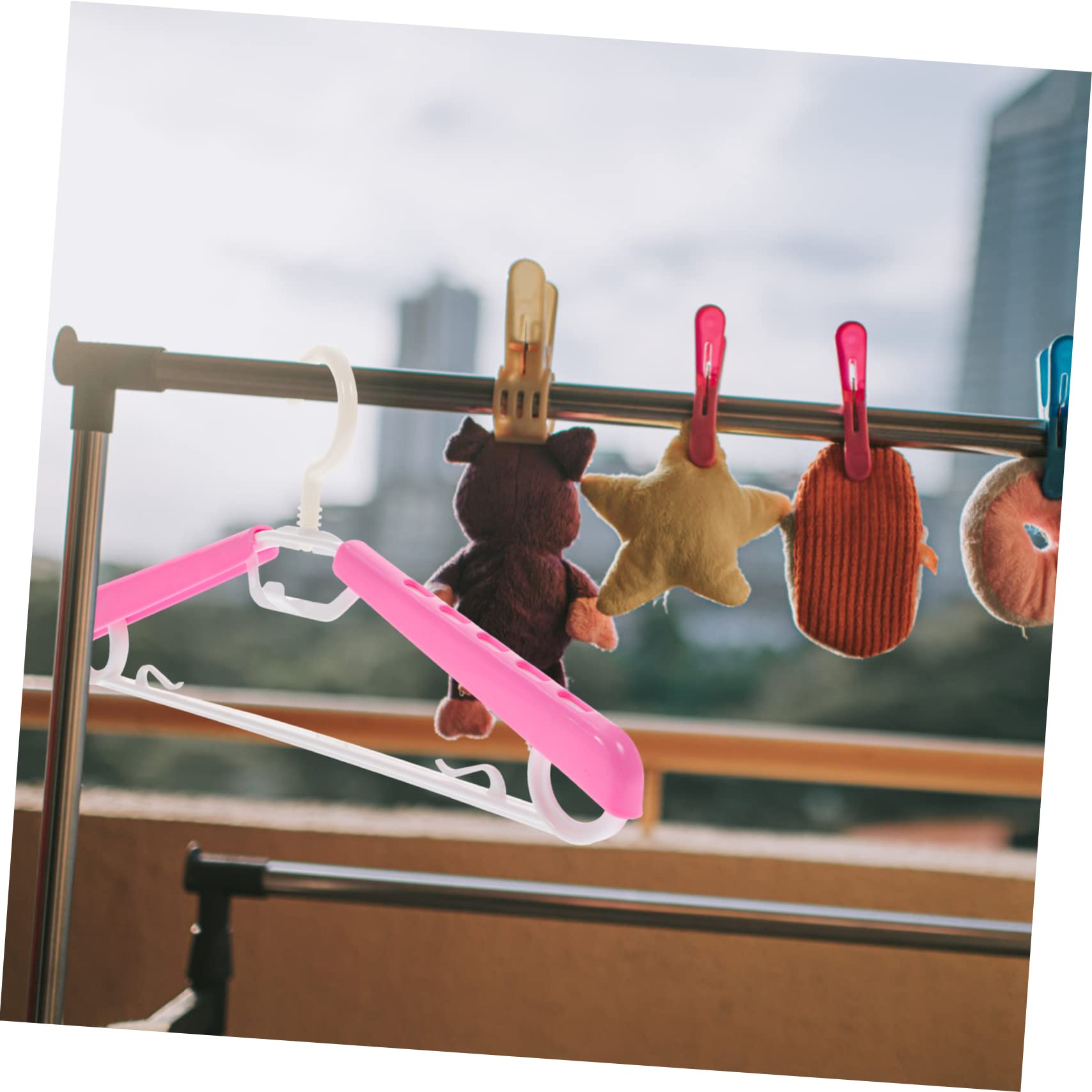 Perchas para Pantalones Ajustables de Abs Rosa, 10 Piezas