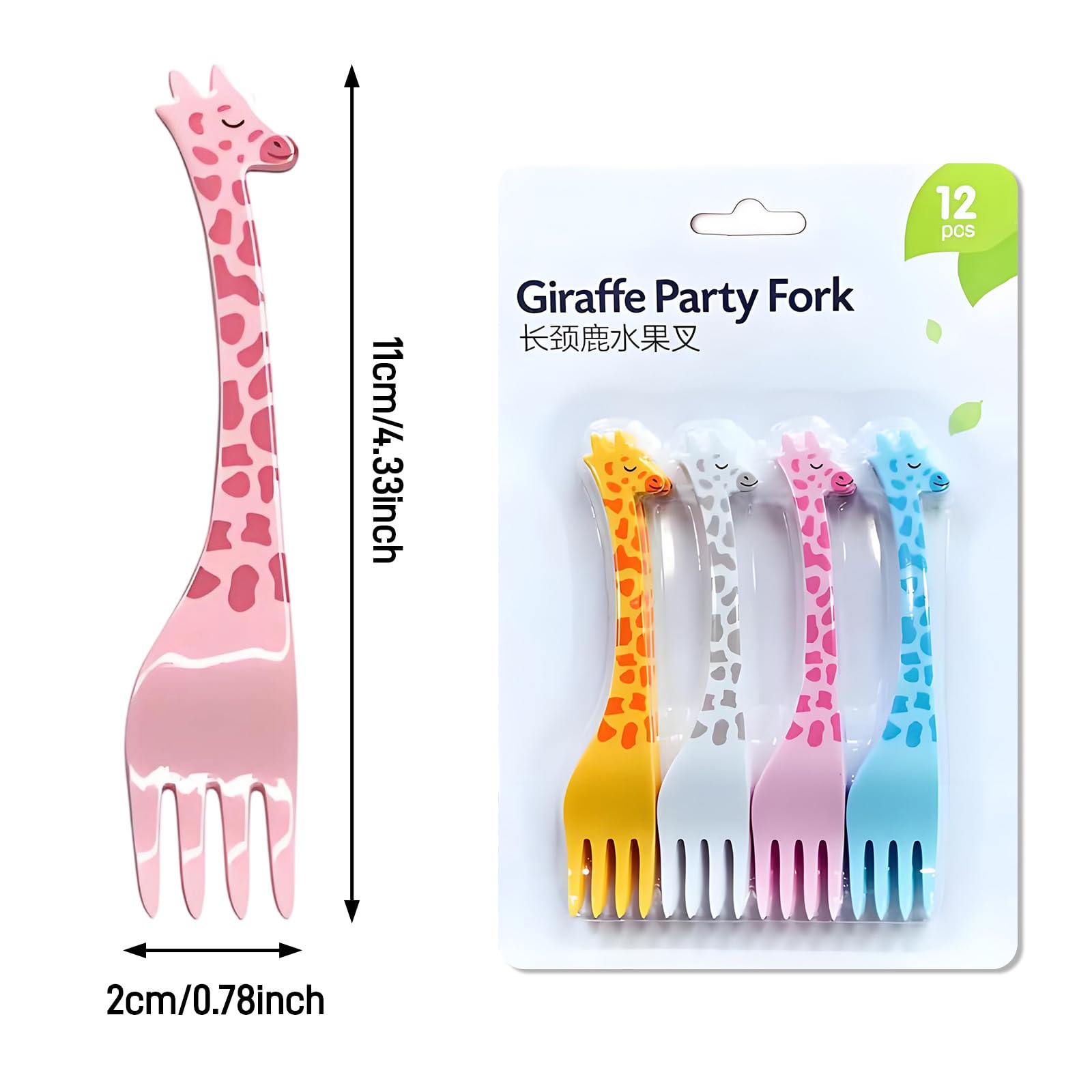 12 Fourchettes Enfant Pour Fruits - Picks Animaux Mignons, Sans BPA