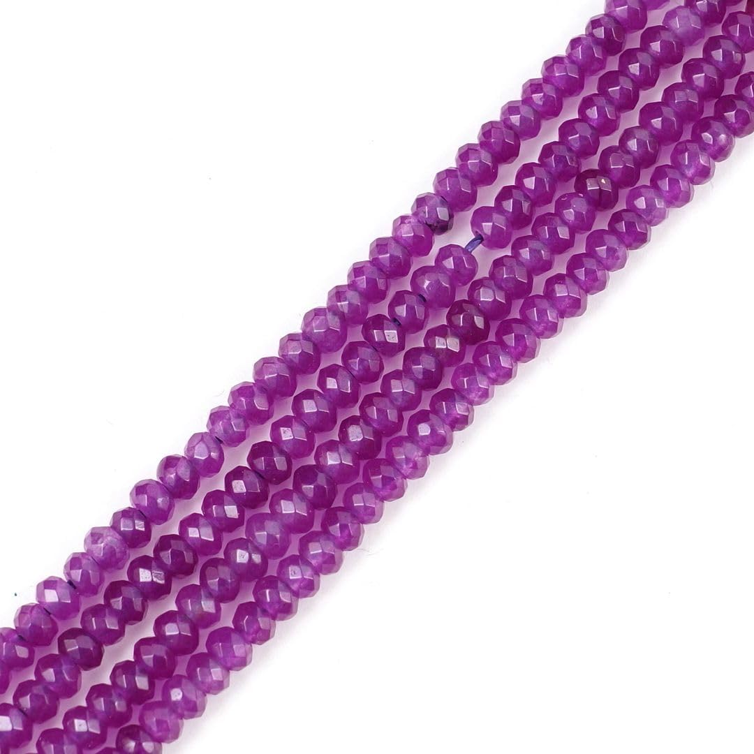 Adabele 67.5 Inch Natural Amethyst Purple Quartz Healing Gemstone 4mm Small Faceted Rondelle Loose Beads Gem Stone Spacer (565-600pcs) for Jewelry Making GH1R-11