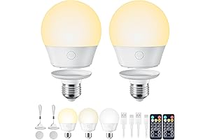 Brightown E26 Rechargeable Light Bulb: Uninterrupted Illumination with Remote Control and Timer