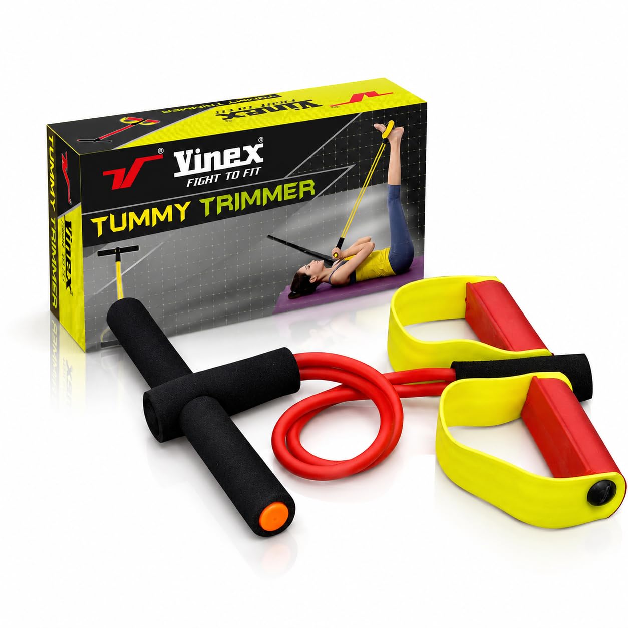 Vinex Rubber Tummy Trimmer - Multifunctional Latex Tubes, Ab Exercise Equipment, Abdominal Workout Tummy Trimmer for Home & Gym Use - Stomach, Abs, Belly Exercise-image-38