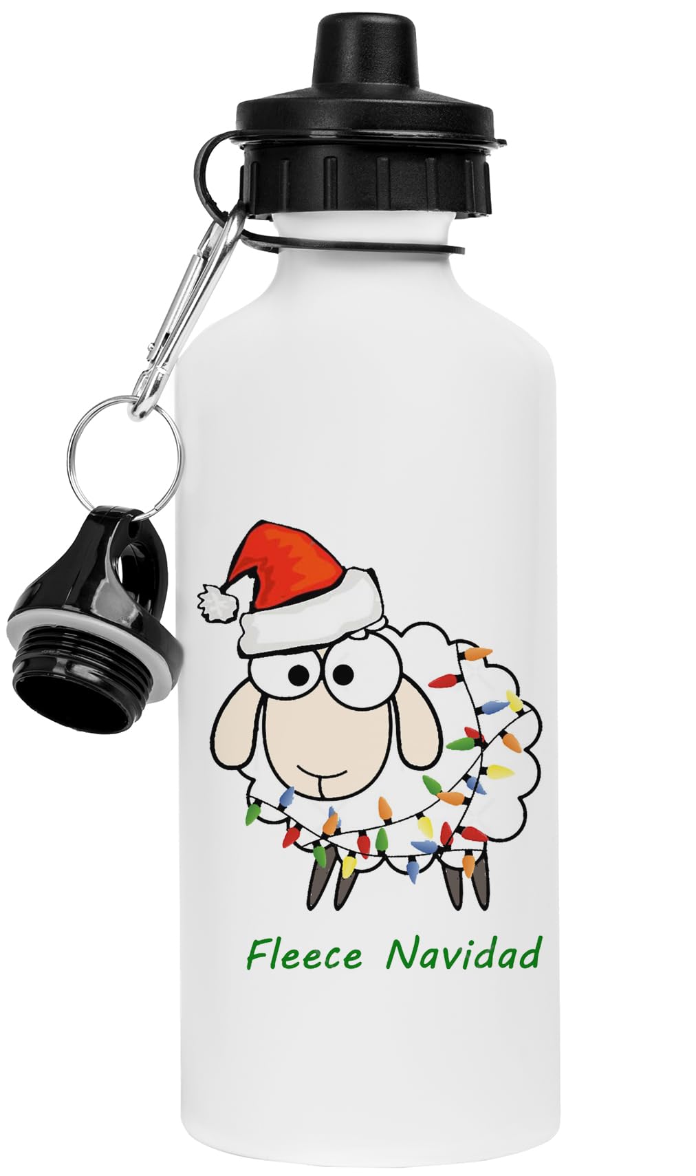 Gourde inox blanche avec tasse à thé céramique et mug à café