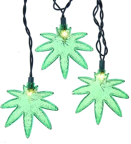 Kurt S. Adler Juego de luces novedosas de cannabis UL 10, multicolor