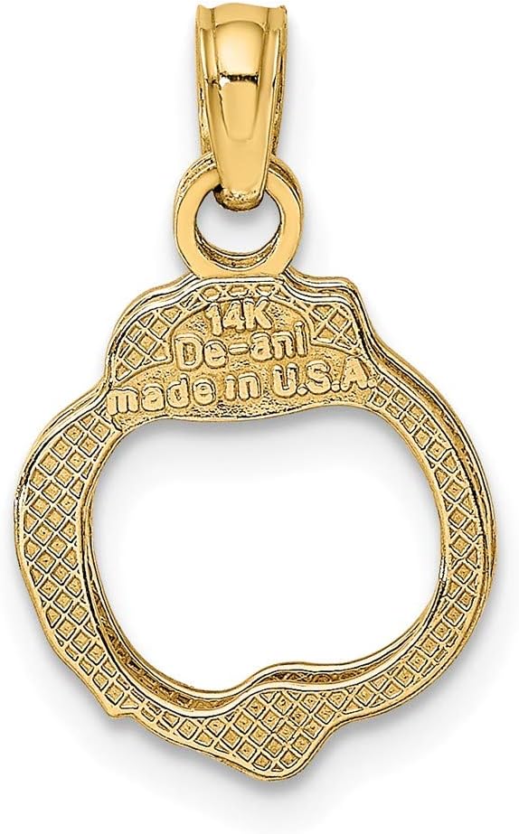 14K Yellow Gold Handcuffs Moveable Pendant - Image 4