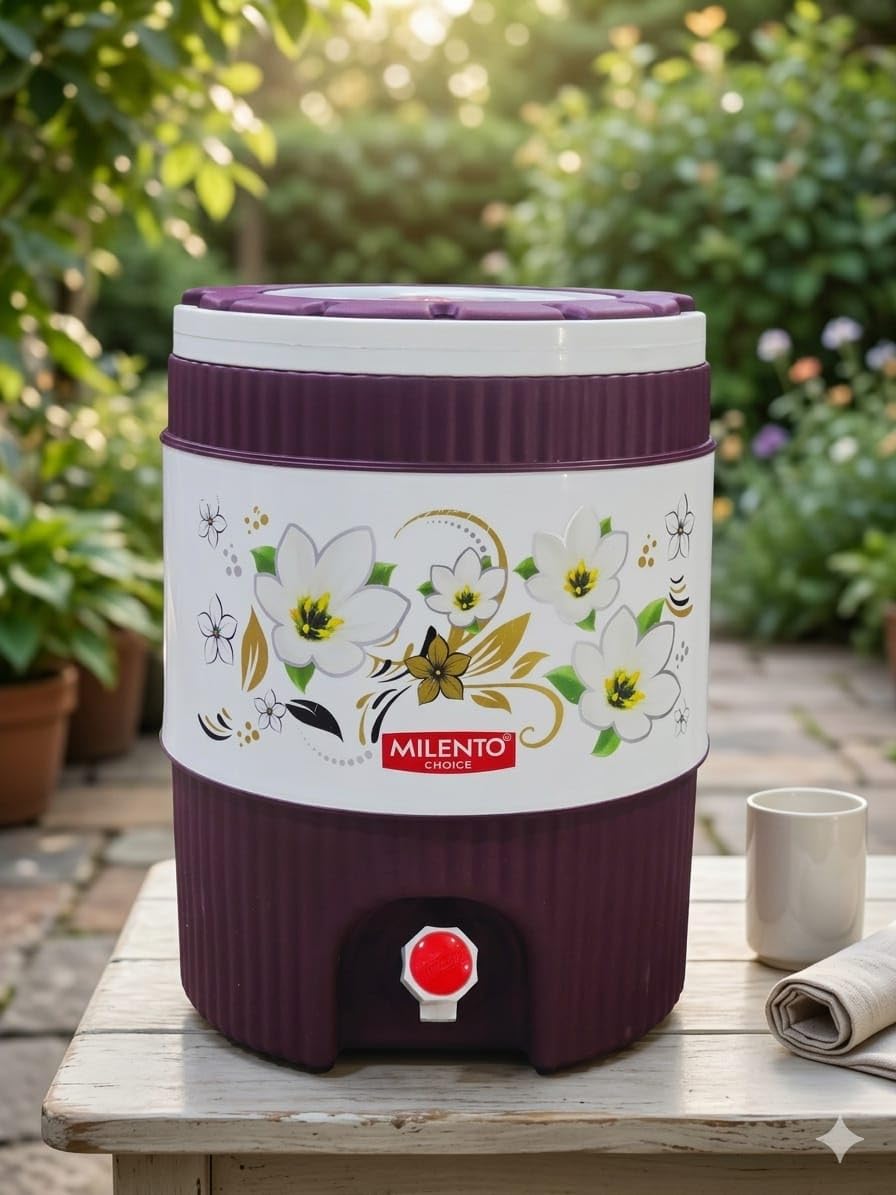 Insulated Water Dispenser, 20L, BPA-Free, with Tap, Floral Print, for Home, Garden and Picnic Water Dispenser Insulated Water Cooler Portable Water Container-image-27