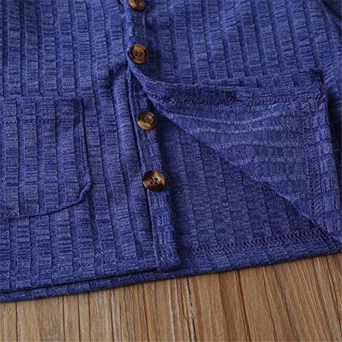 Cardigã infantil para meninos com botões, suéter de malha de algodão com bolso para crianças, roupas