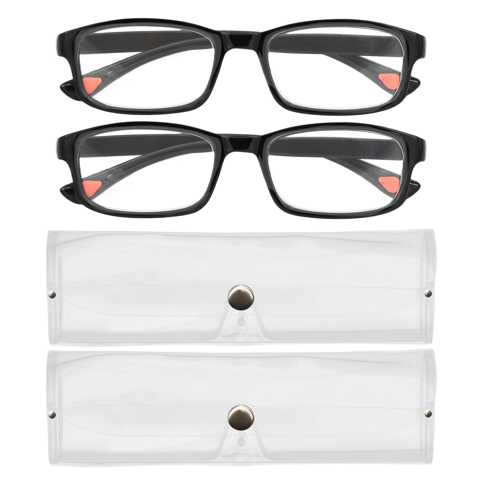 2 Pcs Auto Focus Glasses, Automatic Zoom Reading Intelligent Self Adjusting Presbyopia Anti-Blue Light Glass Adjustable Presbyopic Color-Changing Smart Look Far And Near For Men Women(Black)