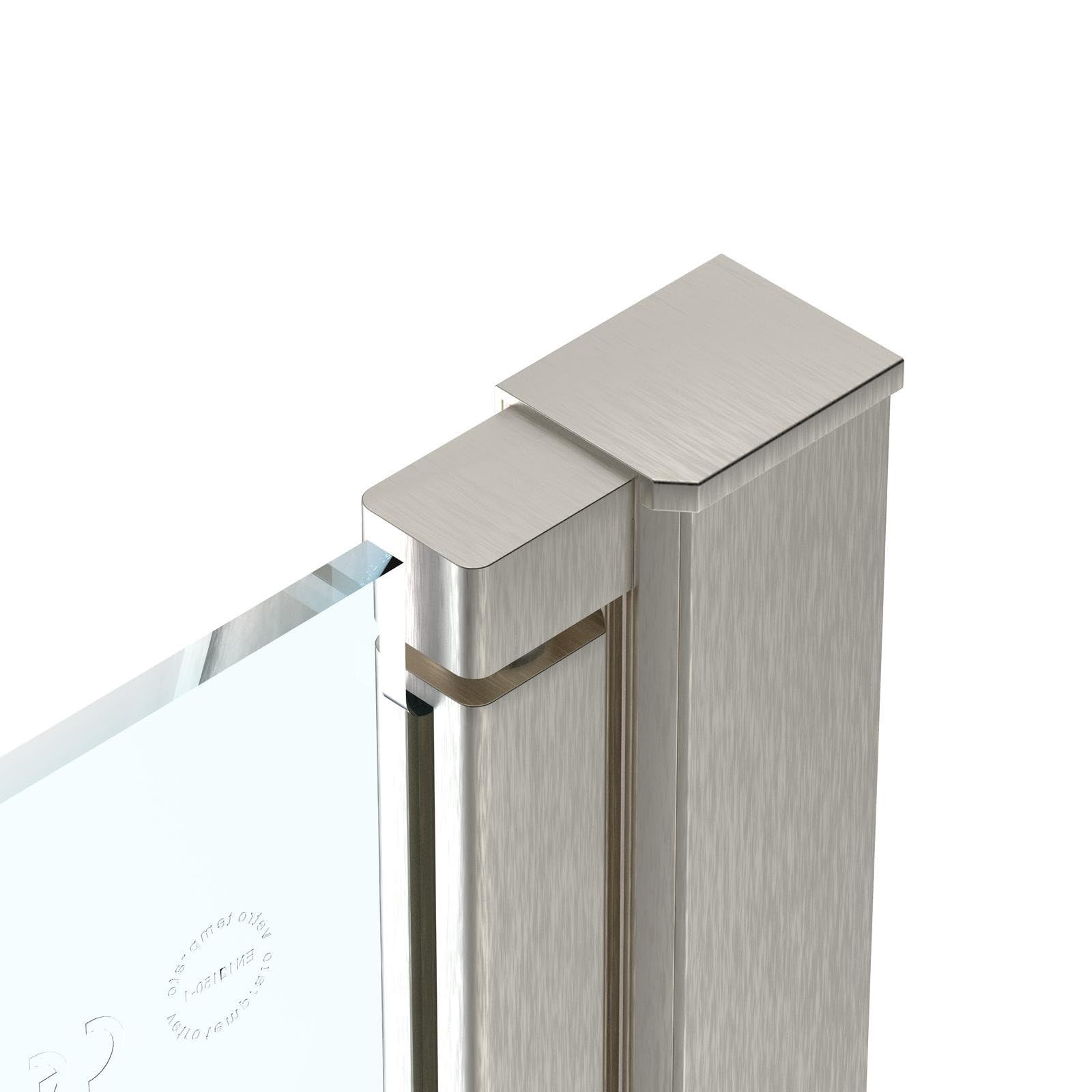 Box doccia nicchia 180 cm porta DUE BATTENTI SOFFIETTO H200 cm cristallo 6mm profilo SATINATO DINO