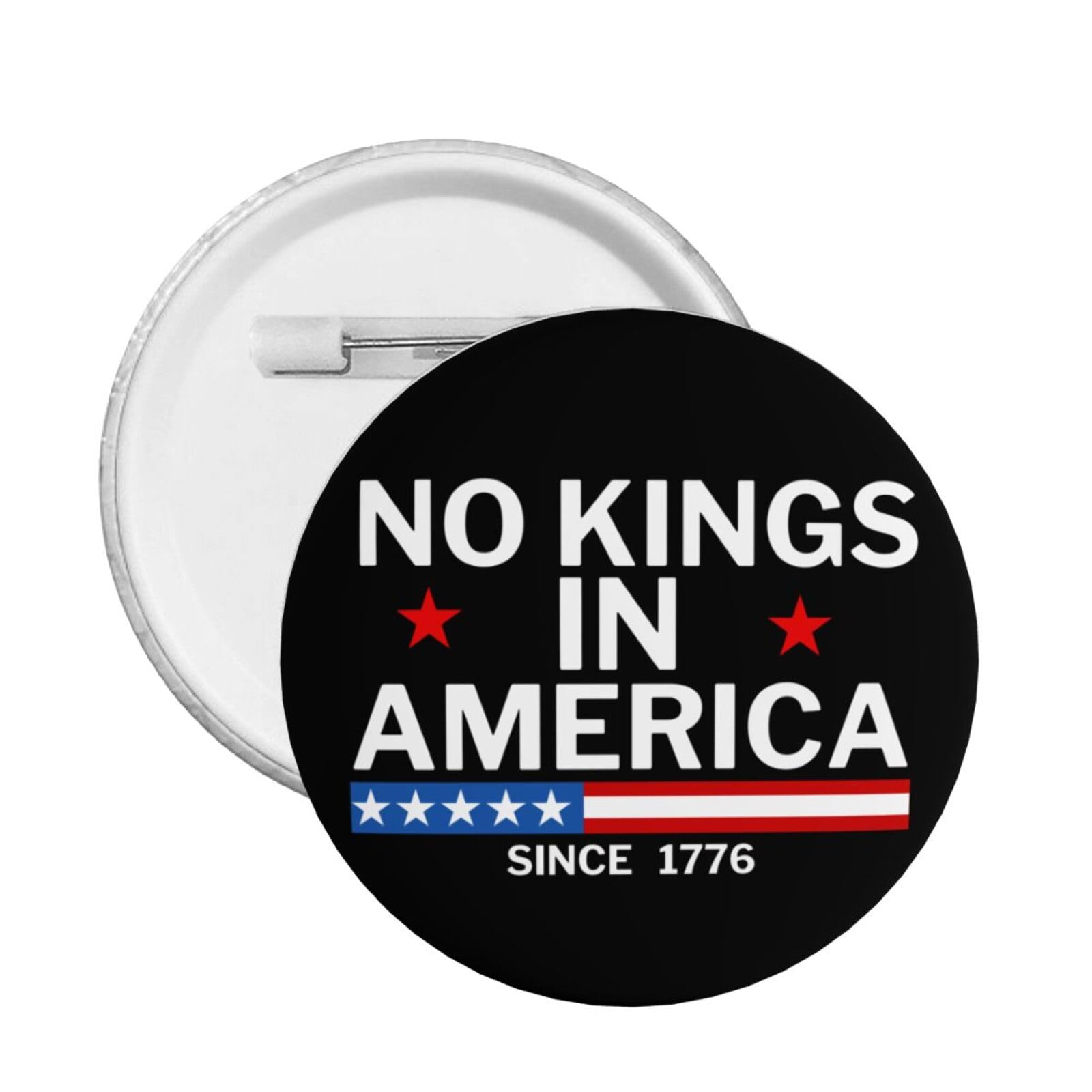 No Kings In America Round Badges, Button Pins For Men Women