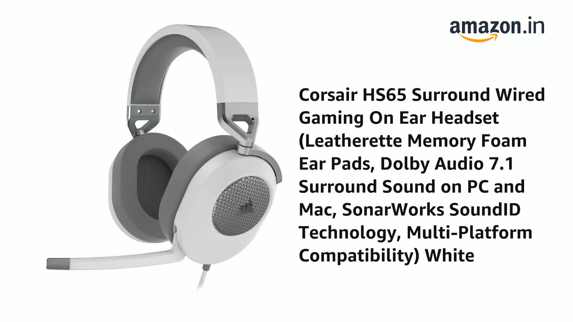 Corsair HS65 Surround Wired Gaming On Ear Headset (Leatherette