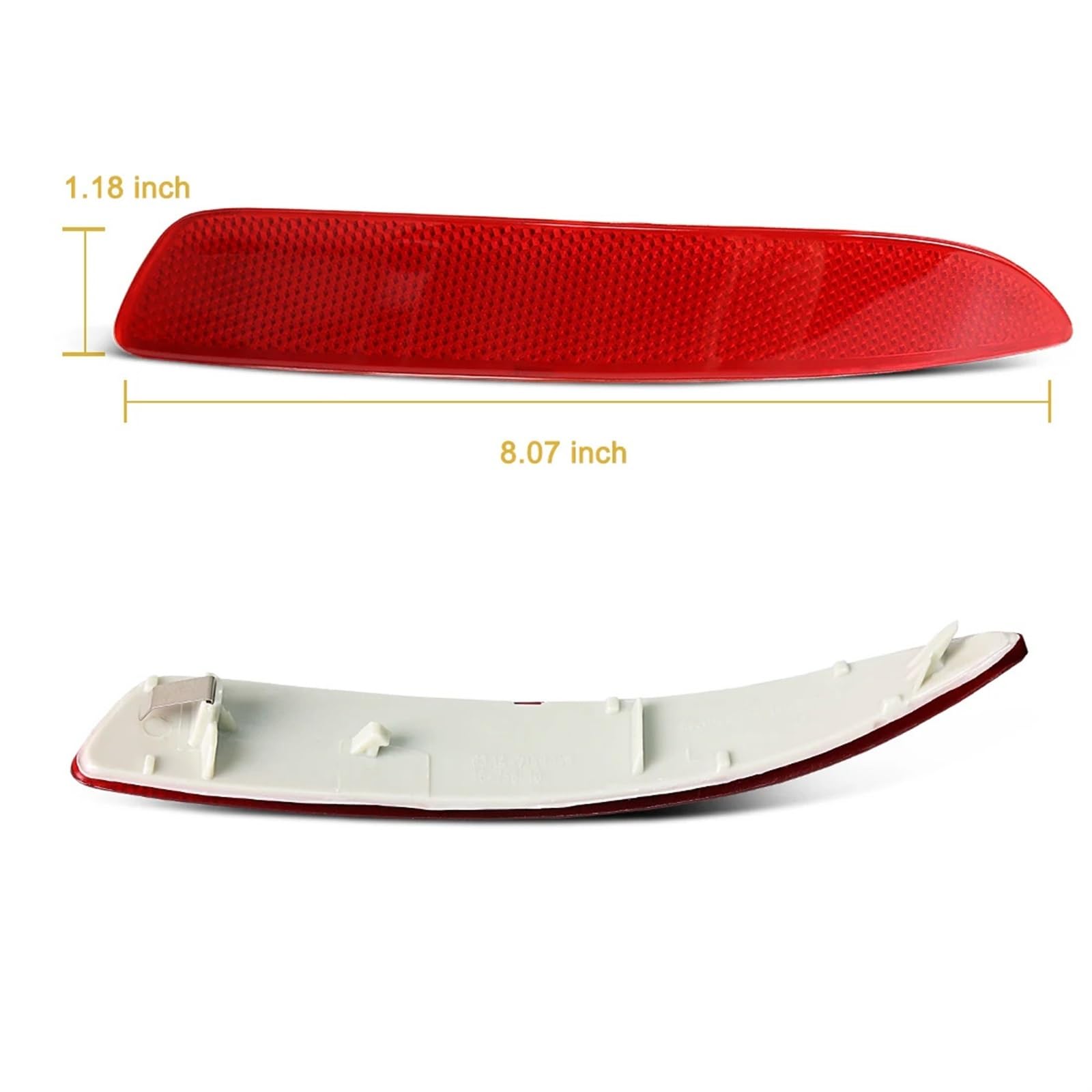 2Pcs Reflective Strips Fit For X5 E70 2007-2010 Rear Bumper Reflector Tail Brake Warning Stop 63217158949 63217158950