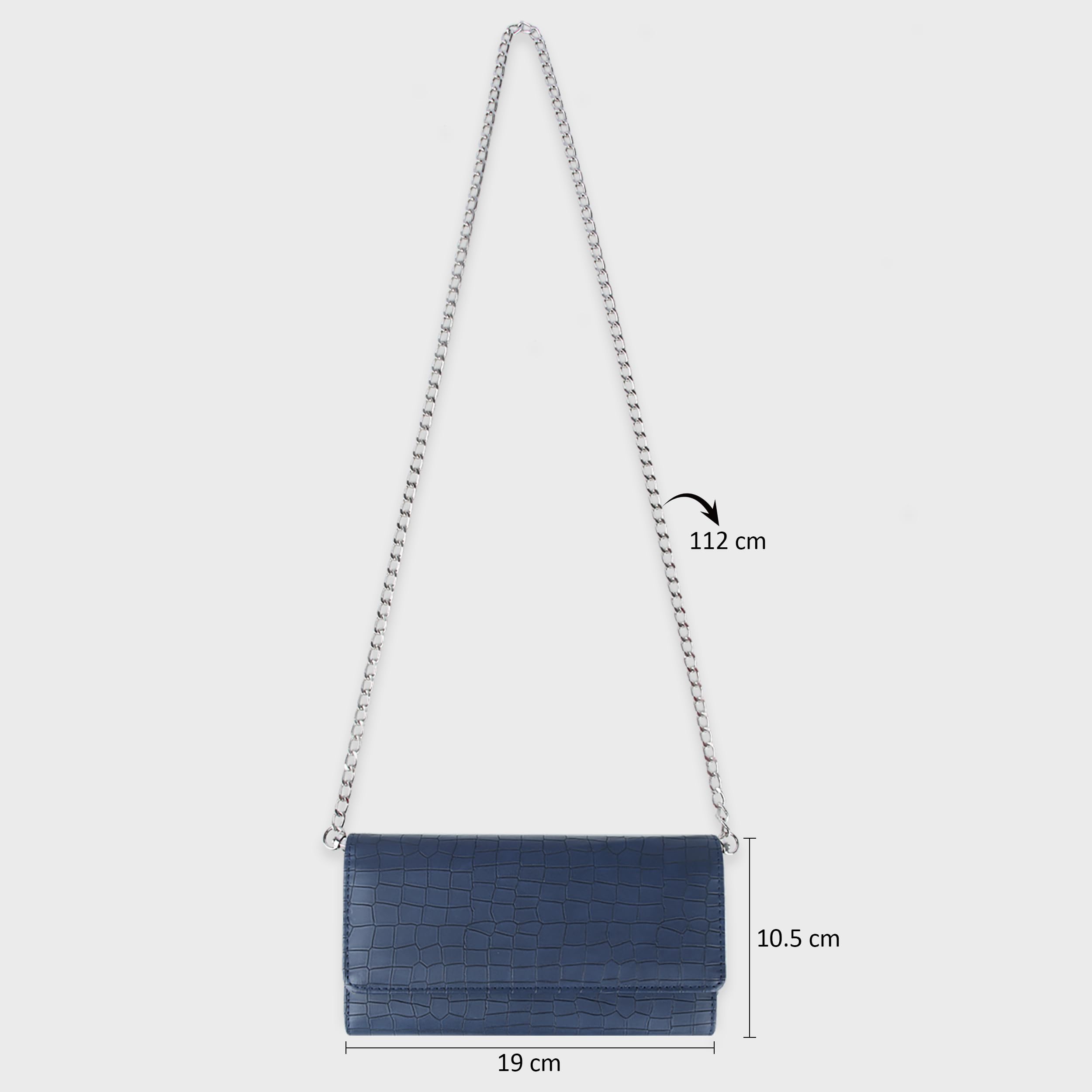 The Wallet Store Croco Design Sling Bag - Blue
