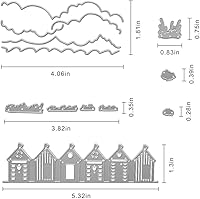 Vista 2 de Metal A Row of Houses - Troqueles de corte de pueblo, troquelados de hierba molida para plantillas en relieve para tarjetas de álbumes de recortes