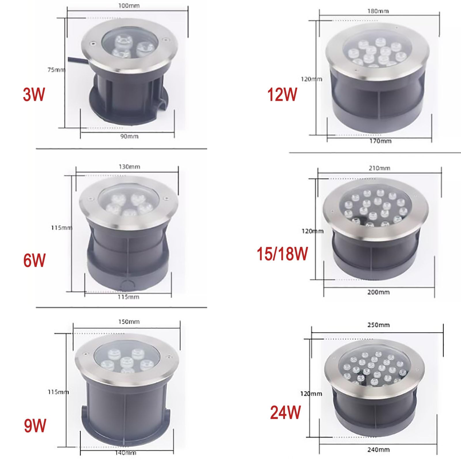Luci Paesaggistiche - Faretto LED, Faretto A LED Subacqueo Incorporato A Bassa Tensione CA 24 V, Fontana A LED Sommergibile Impermeabile IP68, Luce A LED Per Laghetto Decorativo Subacqueo(Blue,6W)