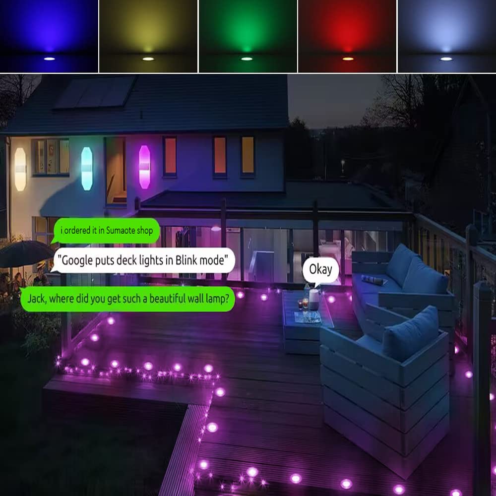 LED Bodeneinbauleuchten Arbeitet mit Alexa,IFTTT,Wifi Wireless Smart Phone Ø45mm IP67 Wasserdicht LED Einbaustrahler Full Kit