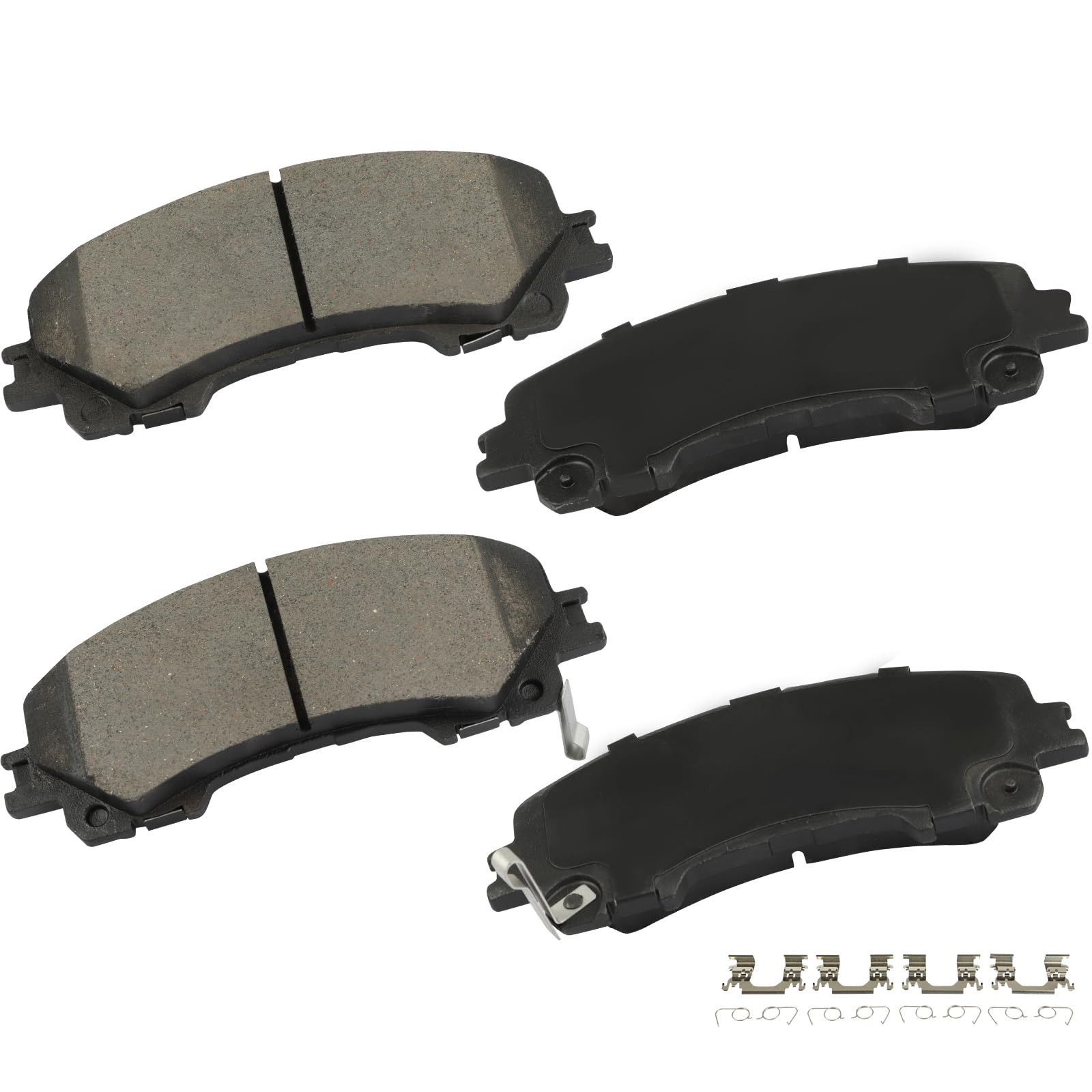 cciyu D1736 Brake Pads w/Hardware Front Disc Brake Pad Set | Fit For INFINITI For Q50,For Q60,For QX50,For QX55,For Nissan For Rogue,For Z