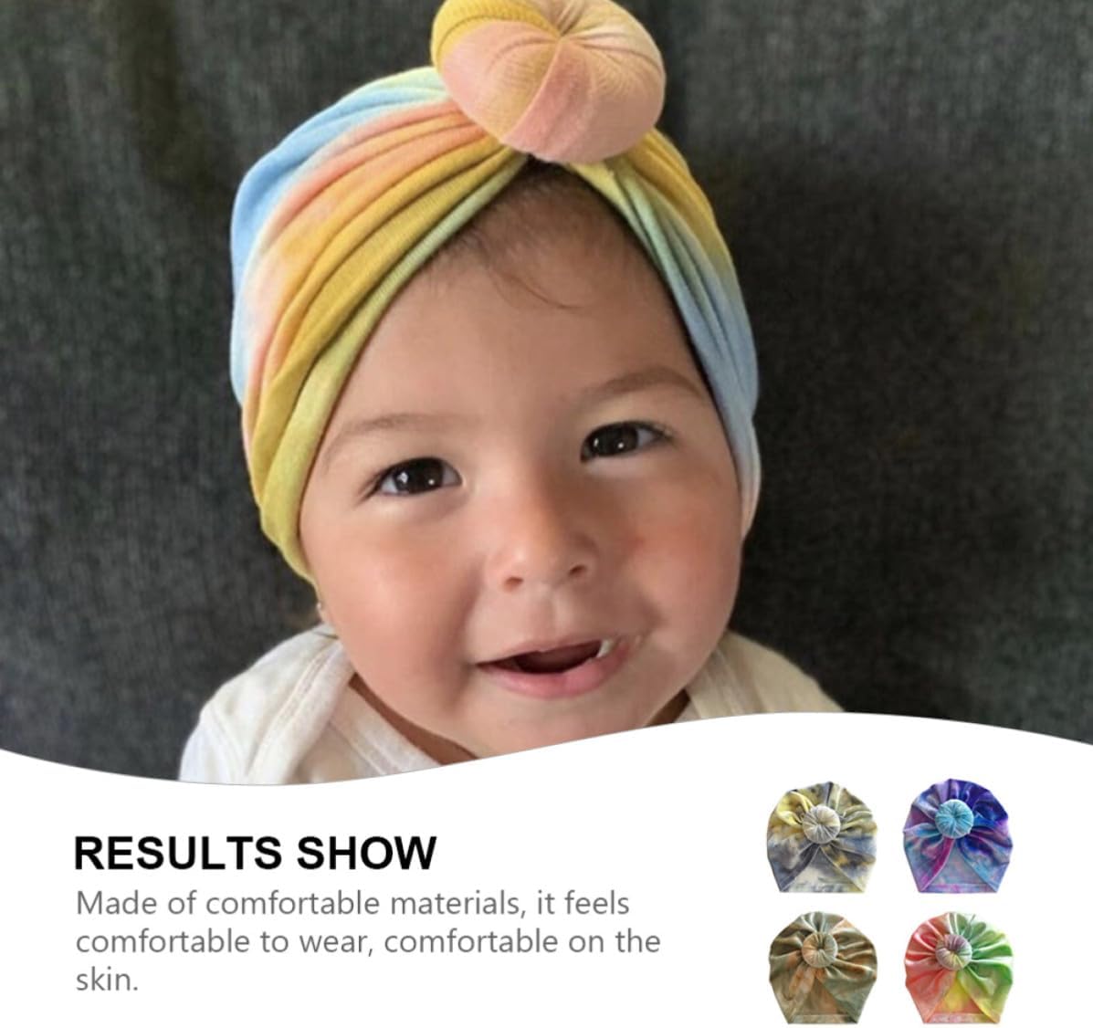 Gatuida 4pcs Cotton Hats Tie-dye Sleeve Caps Comfortable and Decorative Headwear for Casual Wear and Cycling Random Color