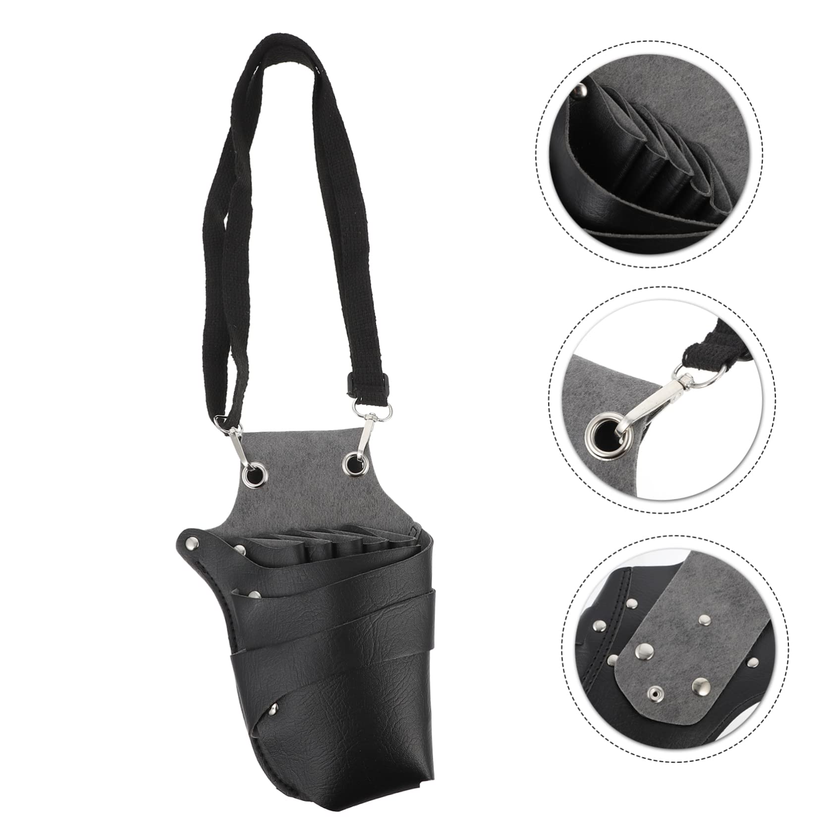 Healvian Professional Hairdressing Scissor Bag Hair Stylist Tool Pouch Barber Scissor Storage Pu Leather Multi-function Hairdresser Bag