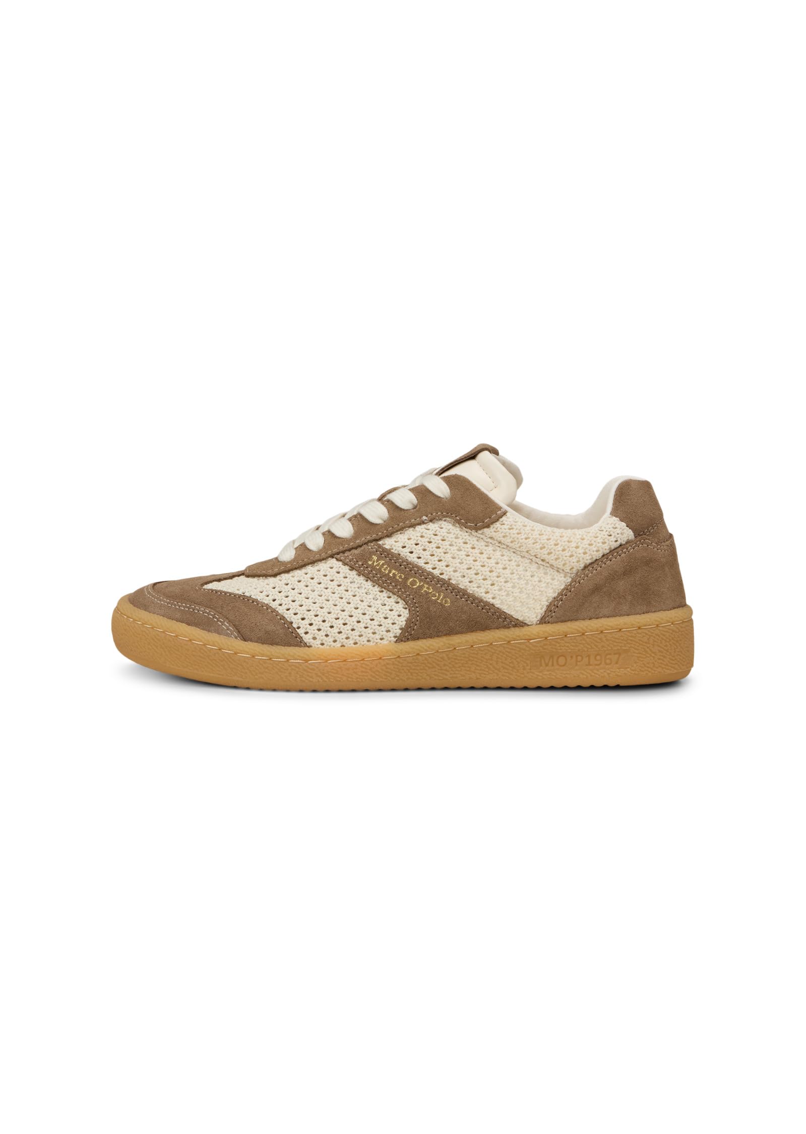 Marc O'Polo Damensneaker aus edlem Rindleder mit Häkeleinsätzen