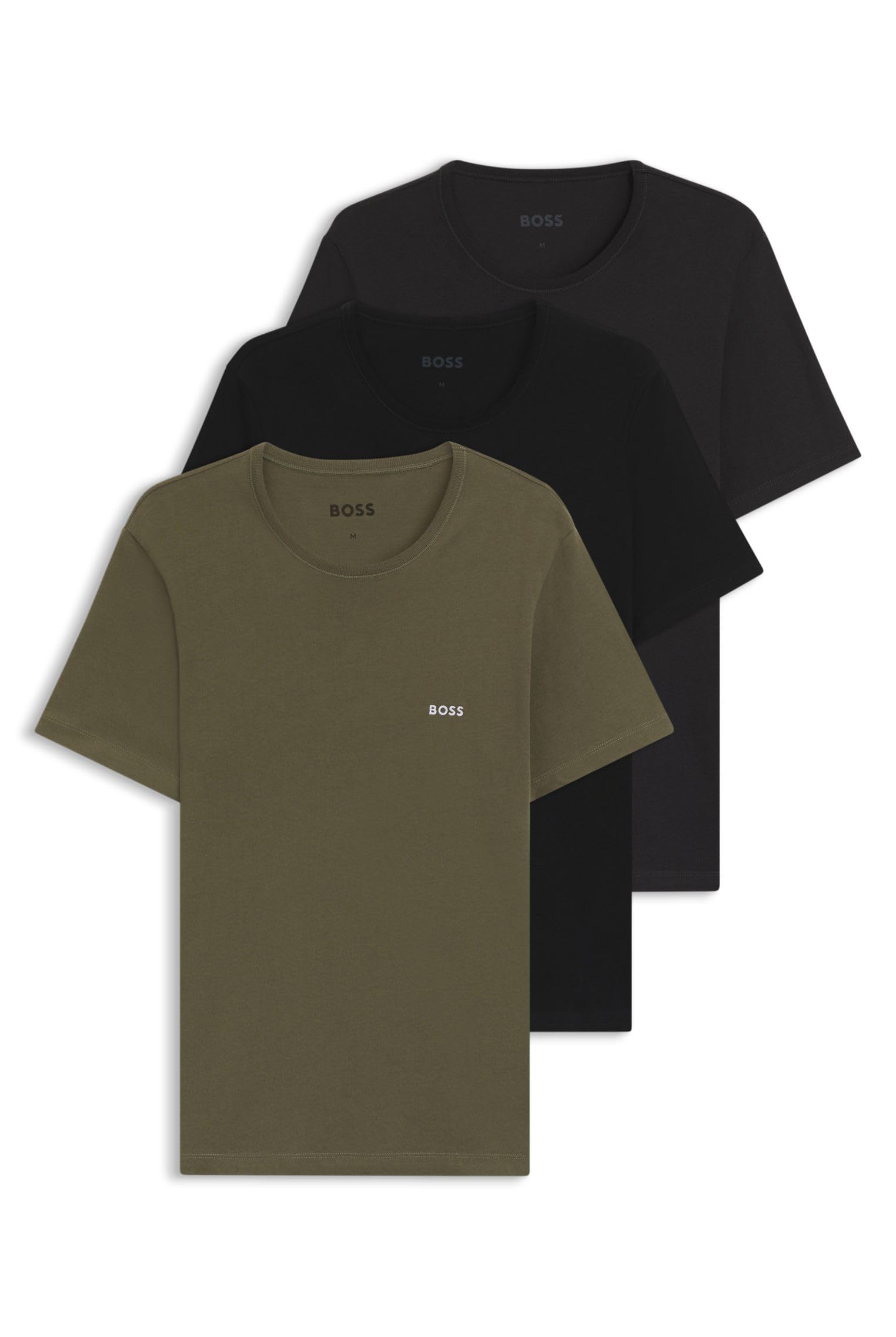 BOSS Mens TShirtRN 3P Classic Three-Pack Cotton T-Shirts