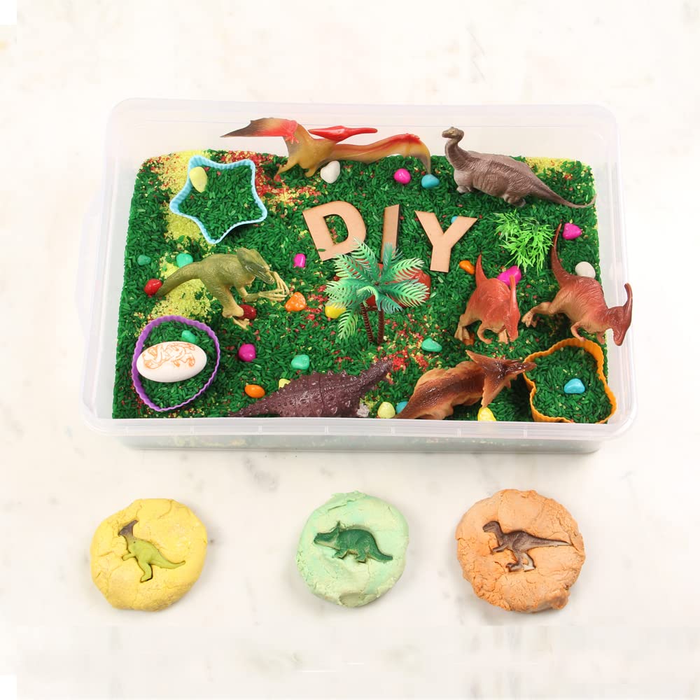 Awesome Place-The Parent BREAK Dinosaur Sensory Play Toys for Kids with Green Sensory Grains, Various Tools, Miniatures, Scoopers, ABC Craft Book with Storage Box, Birthday Gift for 2, 3 and 4 Years (B0B3JSZ19T) Amazon Price History, Amazon Price Tracker