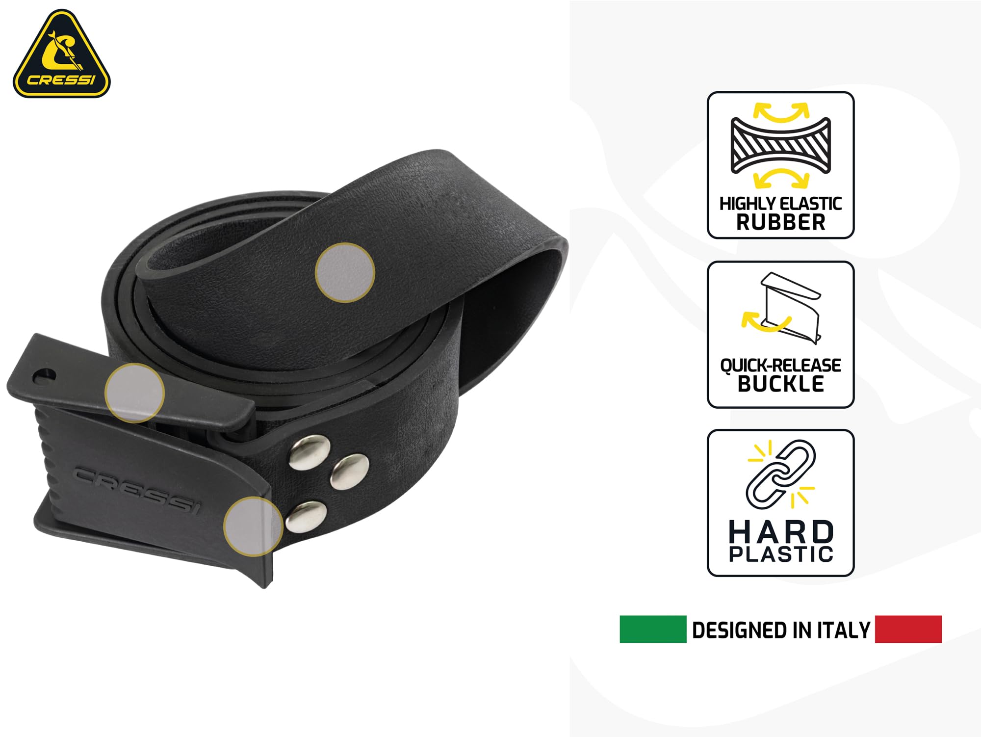 CRESSI Rodi Ceinture de plongée Unisexe, Noir
