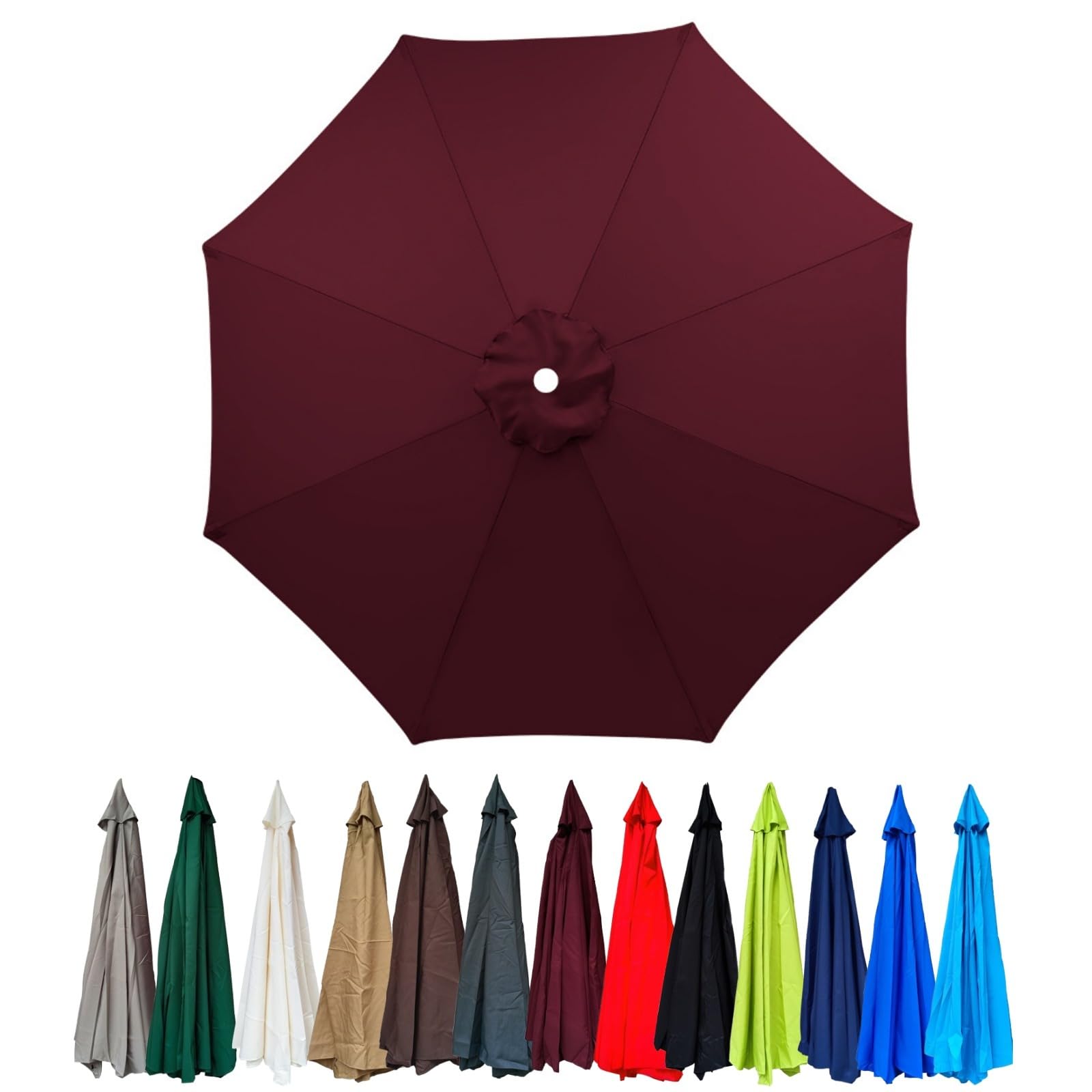 2m-3m Replacement Parasol Canopy, Umbrella Replacement Fabric, Garden Umbrella Replacement Cover, Outdoor Replacement Fabric, 6/8 Arms, replacement parasol fabric cover for Garden Umbrella