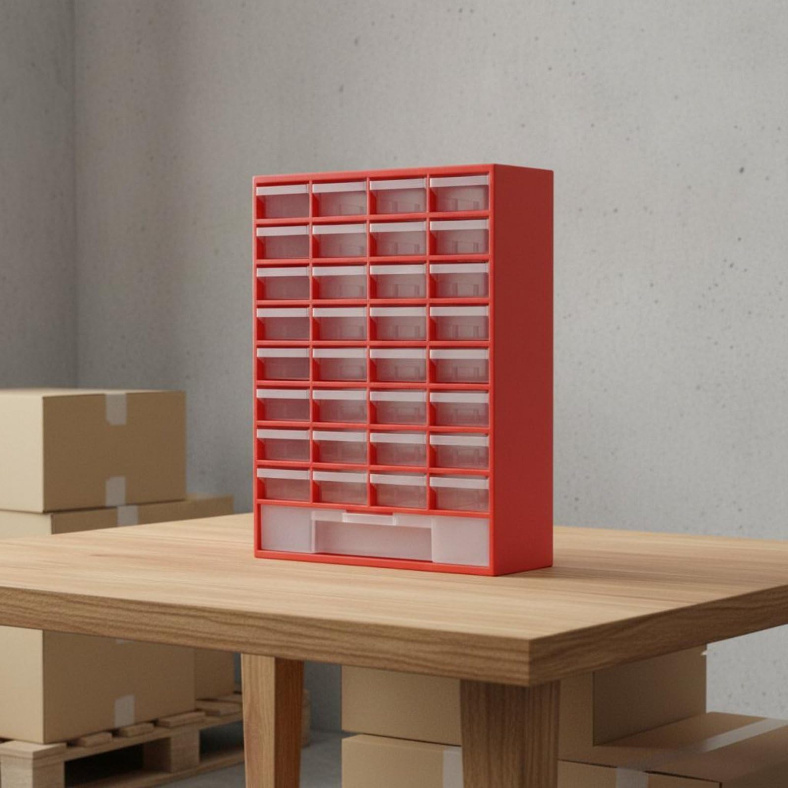 33 Pezzi Cassettiera in Plastica con Cassetti Trasparenti Metodo Espandibile Organizer per Viteria e Bulloneria Design Versatile per Professionisti