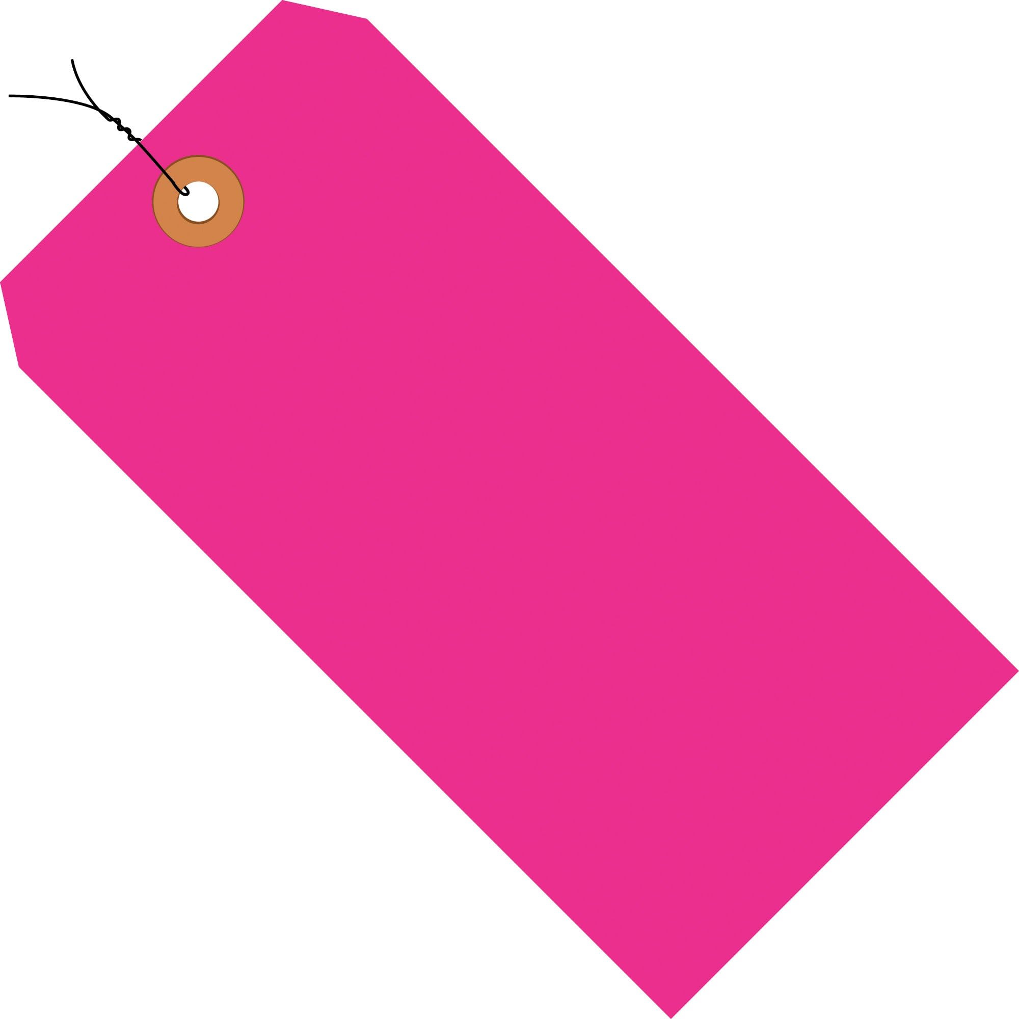 Aviditi Wired Shipping Tags, 4 1/4" x 2 1/8", 13 Pt, Fluorescent Pink, with Reinforced Eyelet, to Identify Or Address Items That Cannot be Labeled and to Color Code Shipments, Case of 1000