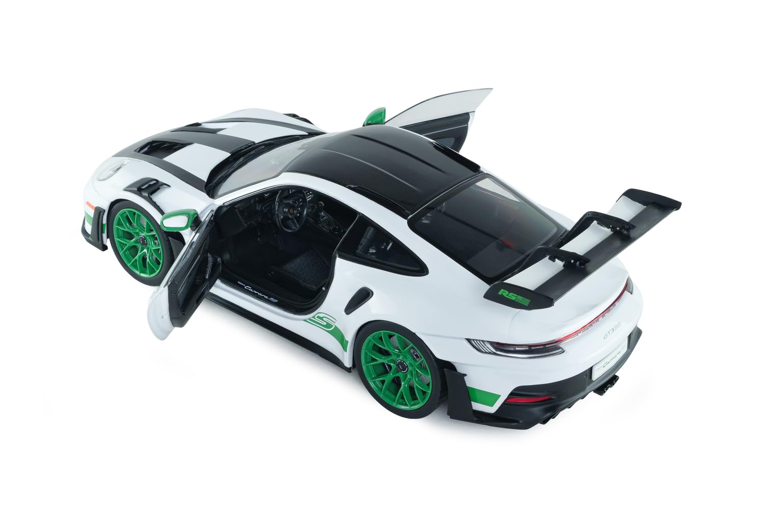 Solido - Porsche 911 GT3 RS 2024 1:18 - Maquette Die-Cast Tribute to Carrera RS Package, Modèle à Collectionner en métal Blanc avec Base en Plastique, boîte à fenêtre