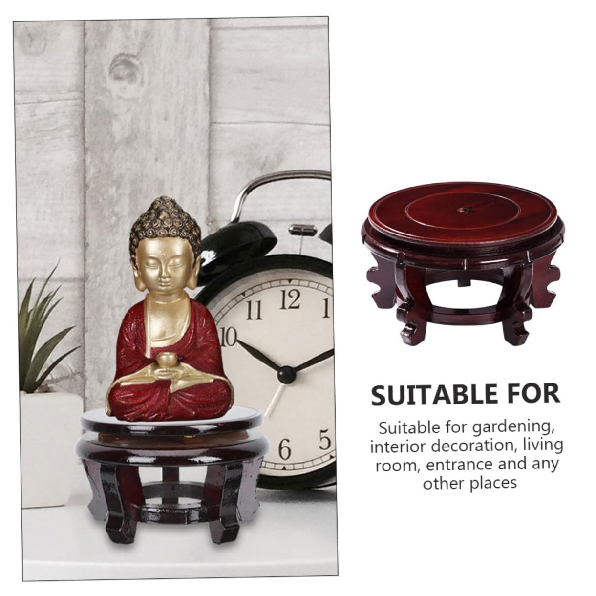 TOYANDONA Soporte de Madera para Macetas Elevación, Base Resistente de Material Sintético para Jardín y Decoración del Hogar en Entrada