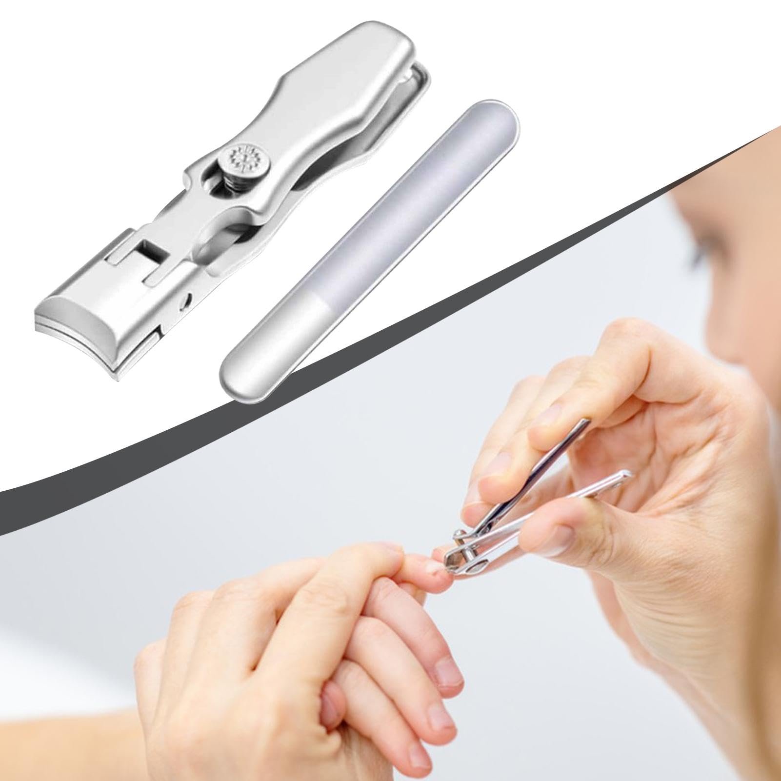 Obcinacz do paznokci z łapaczem, obcinacz do paznokci, obcinacz do paznokci u stóp bez rozprysków – wytrzymały pilnik do paznokci, narzędzie do manicure ze stali nierdzewnej dla dorosłych