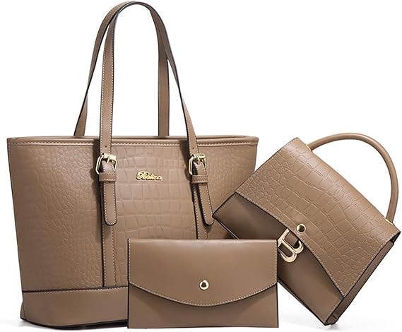 Amazon クロコダイル柄 トートバッグ レディース ハンドバッグ 3点セット ショルダーバッグ クラッチバッグ 肩掛け 手提げ マルチポケット 耐磨耗性 スタイリッシュ キレイめ 大人 鞄 母 母の日 女子会 パーティー 結婚式 ハンドバッグ