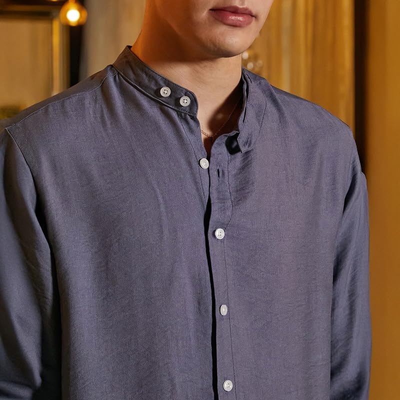 Image of CAHOOT Men's Shirt for Casual Wear | Spread Collar | Long Cuffed Sleeves | Button Closure | Shirt Crafted with Comfort Fit for Everyday Wear