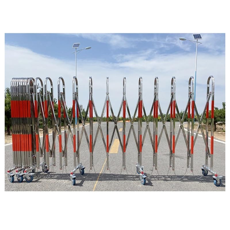 PFCDZDU Expandable Safety Barricade, Mobile Collapsible High Visibility Security Gate, Retractable Portable Driveway Fence for Crowd Control Restricted Areas(3.9x9.8in/1.2x3m)