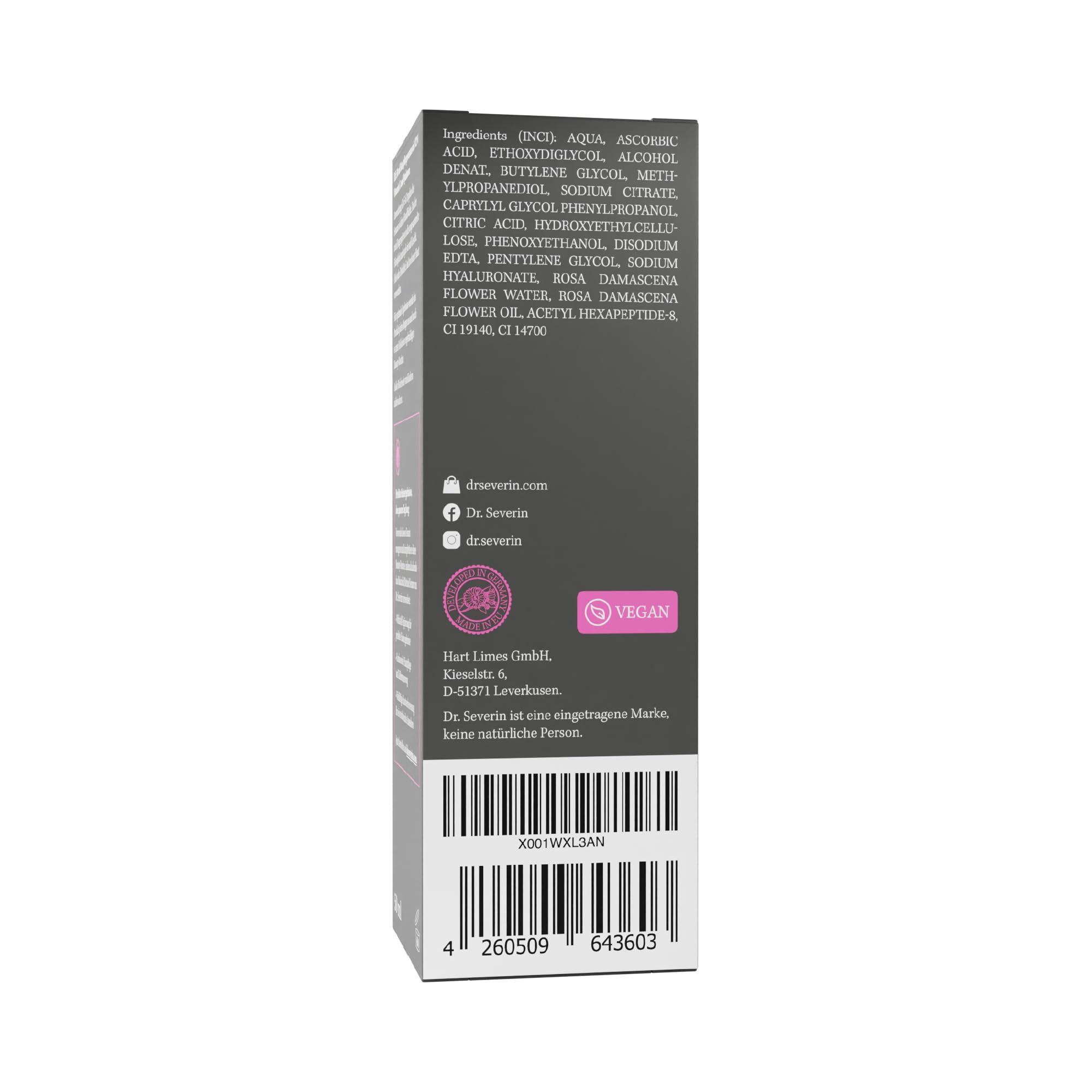 Dr. Severin 12% Vitamin C Hyaluron Serum Ultra 50 ml I hochkonzentriert Gesichtsserum I mit Hyaluronsäure I Aufhellend, Anti-Aging, Anti-Falten I auch gegen Pigmentflecken und Augenringe I Vegan