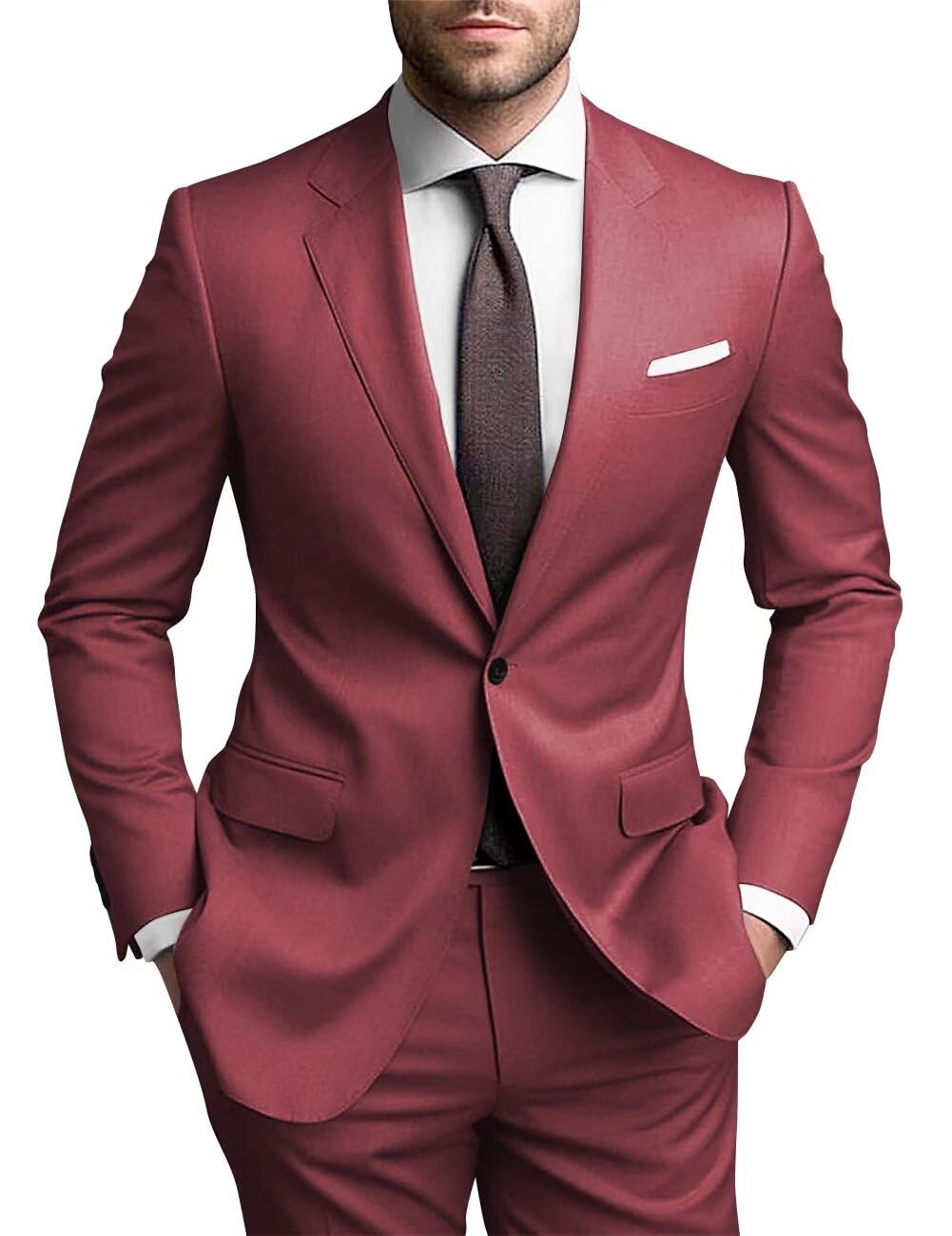 SHUZHXLZANGYMens Suits Regular Fit 2 Piece Suit for Men Wedding Prom Business Formal Suit