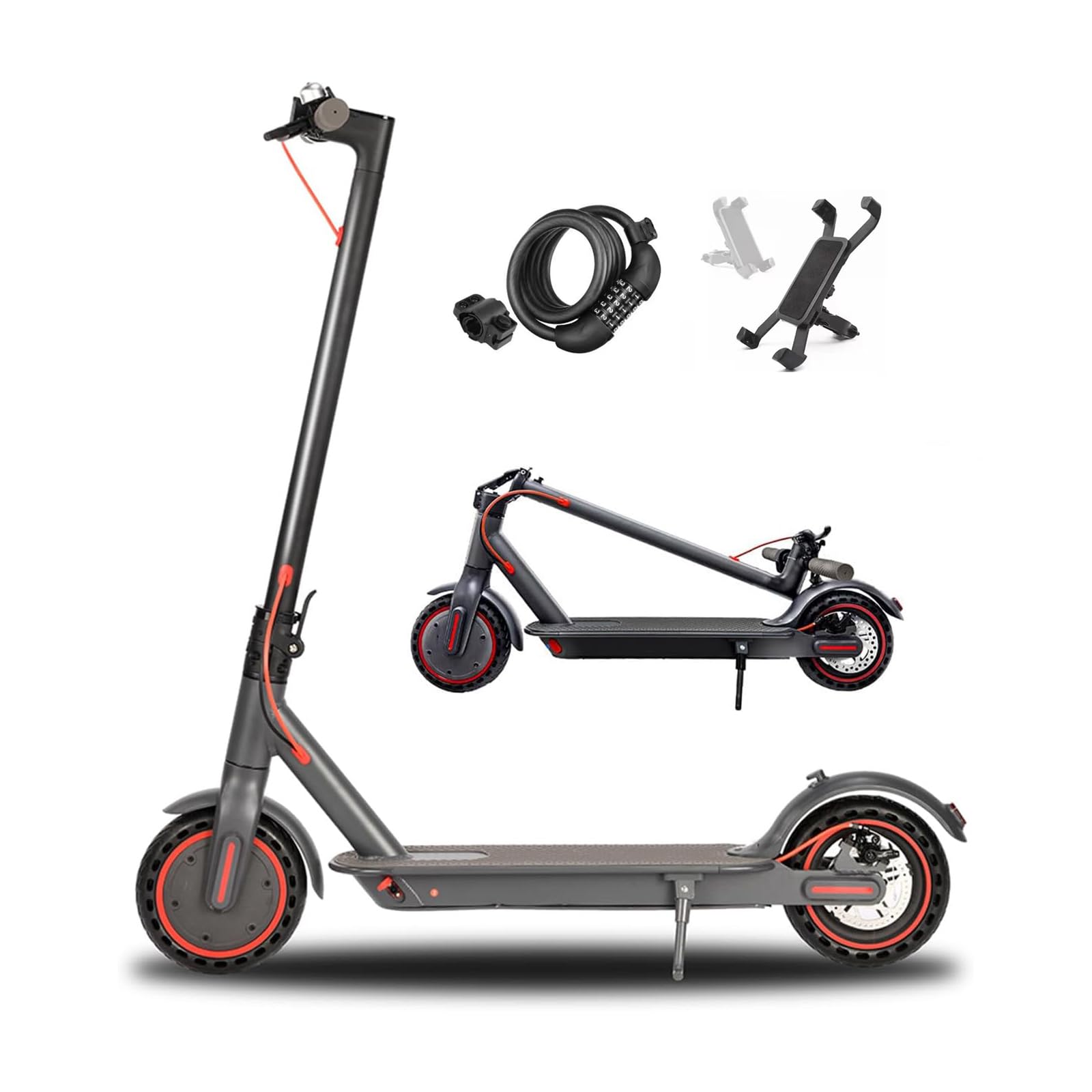 BBSHD Electric Scooter Adult, E Scooter 30km Long Range, Max Speed 25km/h, APP Control, 3 speed mode, App Control Foldable and Portable