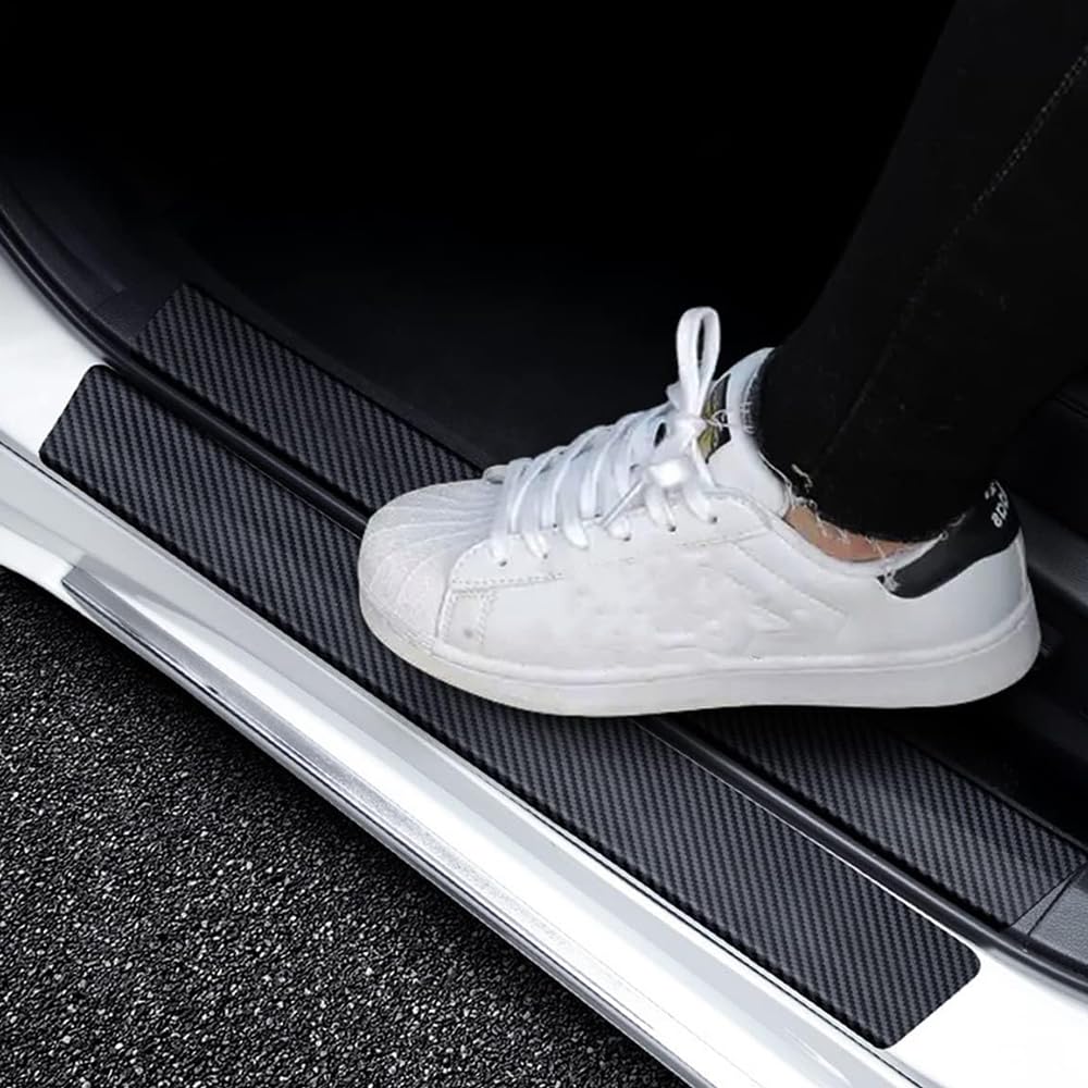 FYONMDC Einstiegsleisten Set Für Ford Explorer EV 2024 - Kohlefaser Kratzschutz 5-teilig