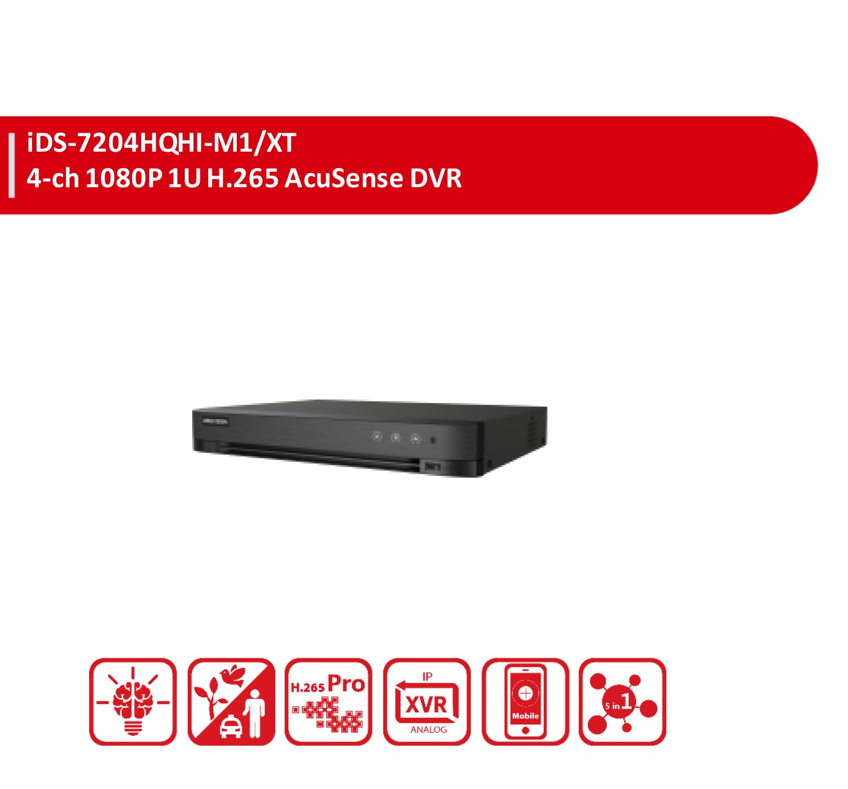ENS-H iSD2104/6I-X1 4CH 1080p 1U H.265 AcuSense DVR Compatible with iDS-7204HQHI-M1/XT (2025)