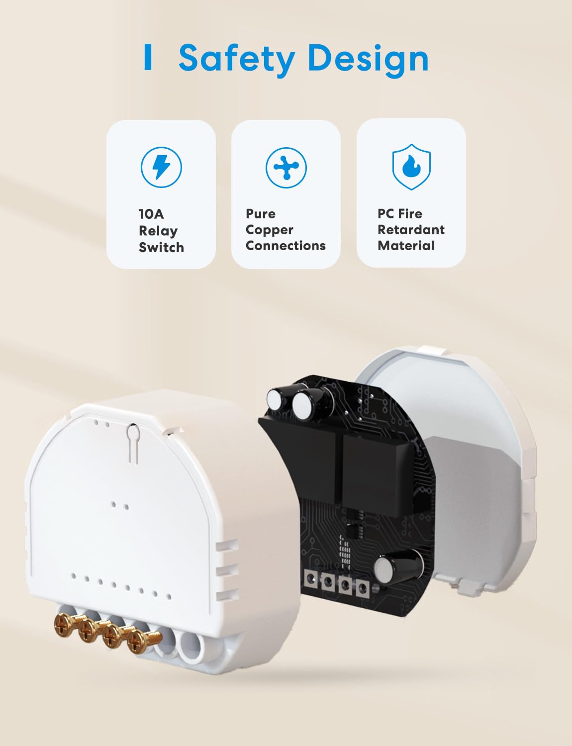 meross Inteligentny przełącznik (wymagany jest NEUTRALNY PRZEWOD) - Śledzenie zużycia energii i Matter Simple Setup (MSS), przełącznik WiFi kompatybilny z Apple Home, Alexa i Google Home