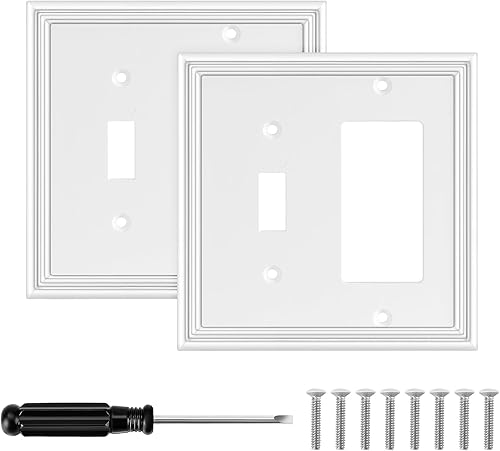 Placa decorativa de pared moderna blanca para interruptor de luz, cubiertas de salida decorador, placas de interruptor basculante, placas de pared