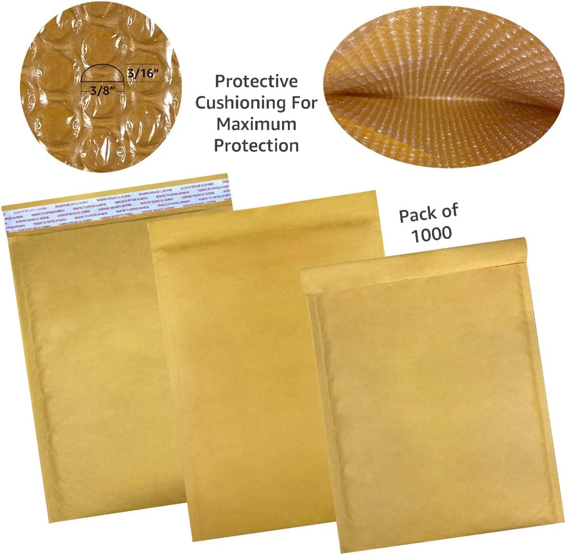 1000 Kraft Bubble Mailers 9.5x14.5" #4 Self-Sealing Padded Bags